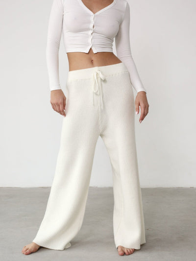 Thermal Knit Wide Leg Pant