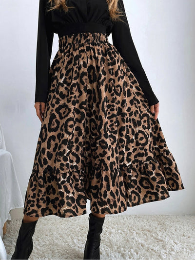 Leopard Print High Waist Skirt