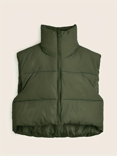 London Crop Puffer Vest