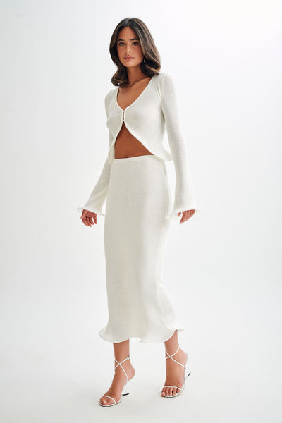 Angel Long Sleeve Knit Top and Midi Skirt Set