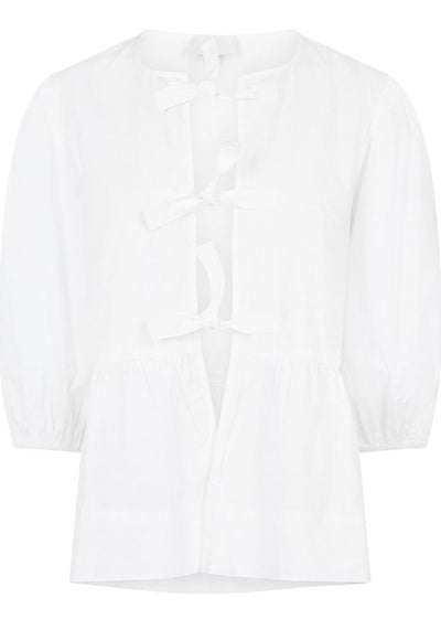 Cotton Poplin Peplum Blouse