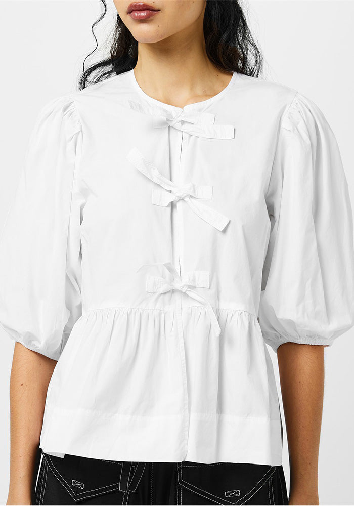 Cotton Poplin Peplum Blouse