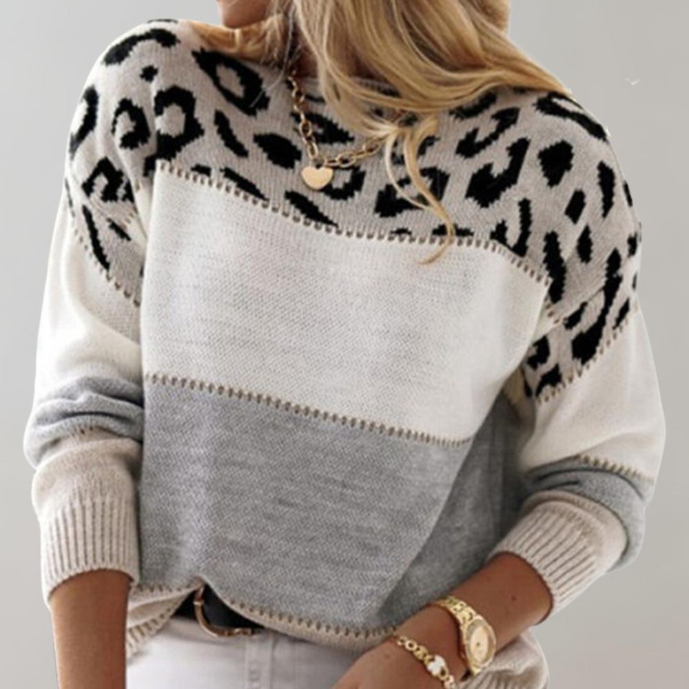 Rana Leopard Design Sweater