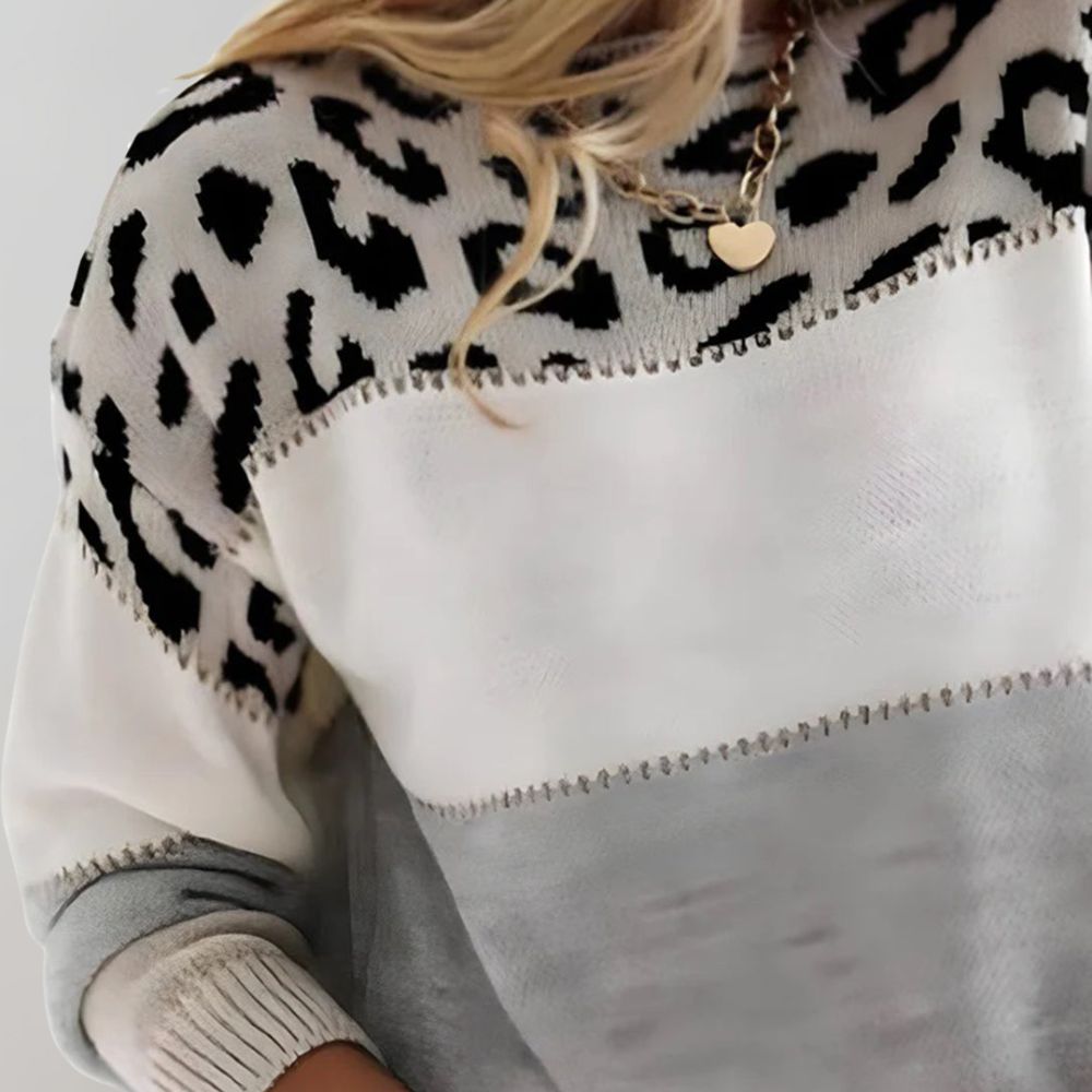 Rana Leopard Design Sweater