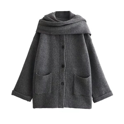 Marlowe Cozy Knit Coat with Scarf