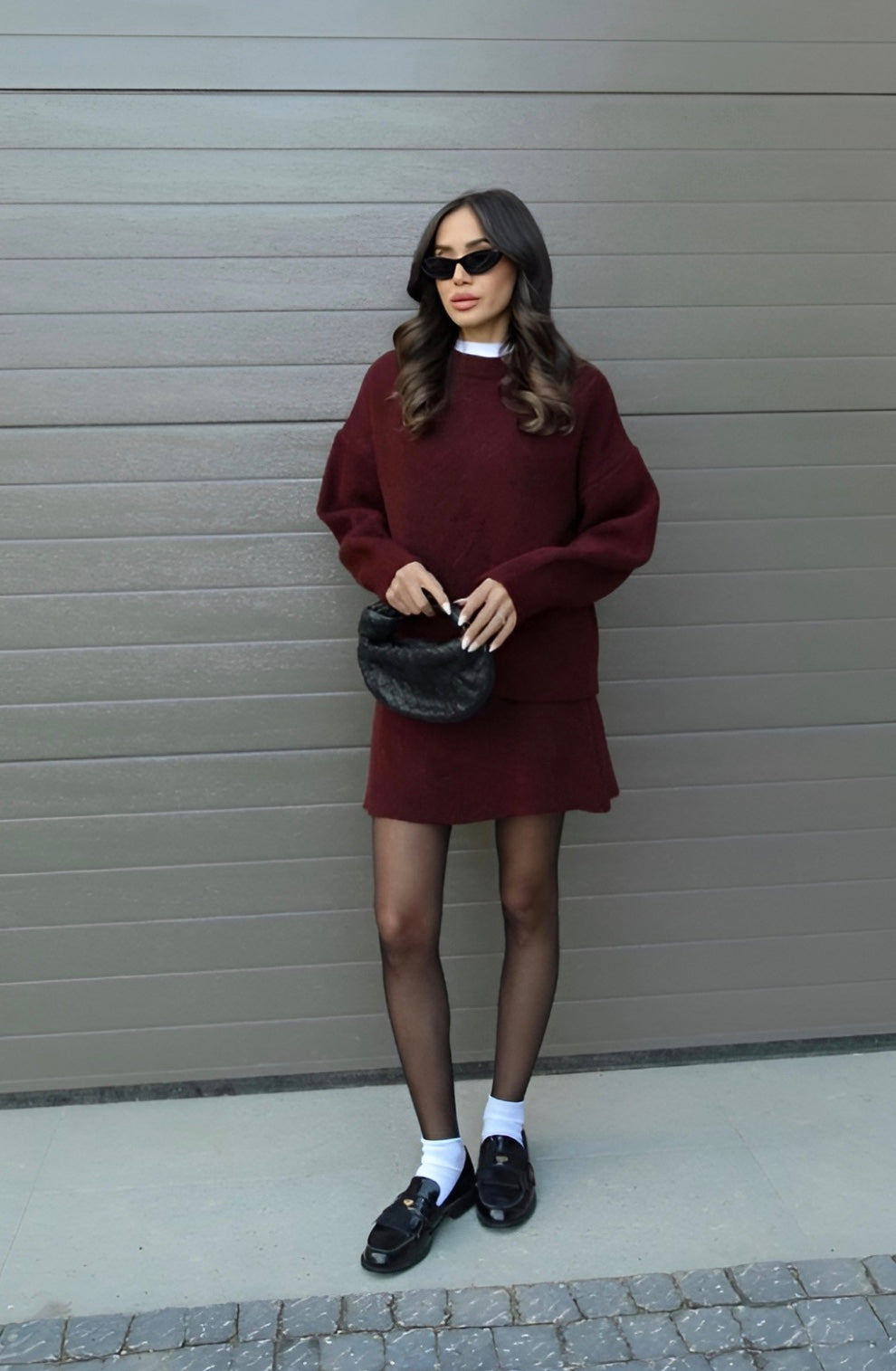 Chic Layered Sweater & Skirt Set