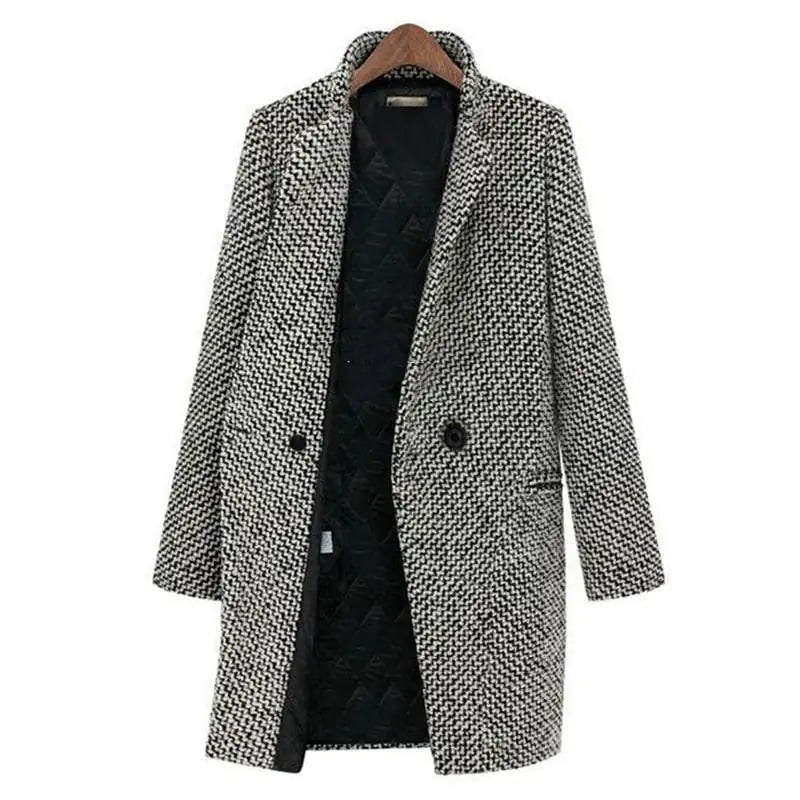 Houndstooth Long Coat