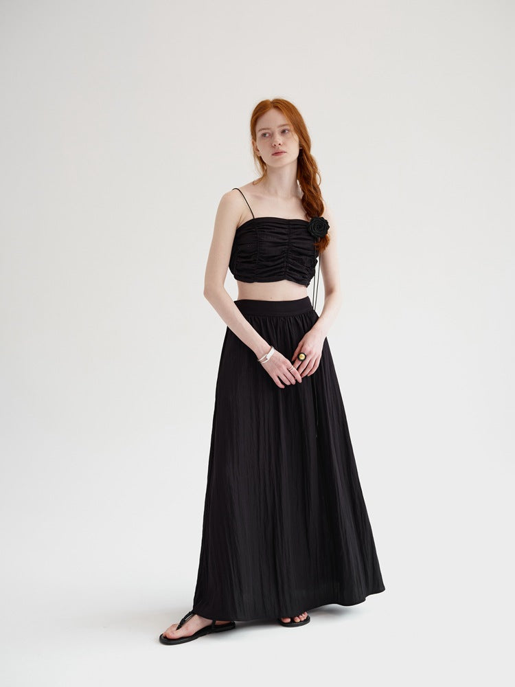 Long Pleated Light Skirt