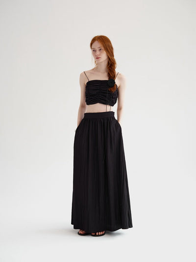 Long Pleated Light Skirt