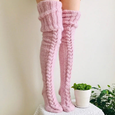 Cozy Cable Knit Over-the-Knee Socks