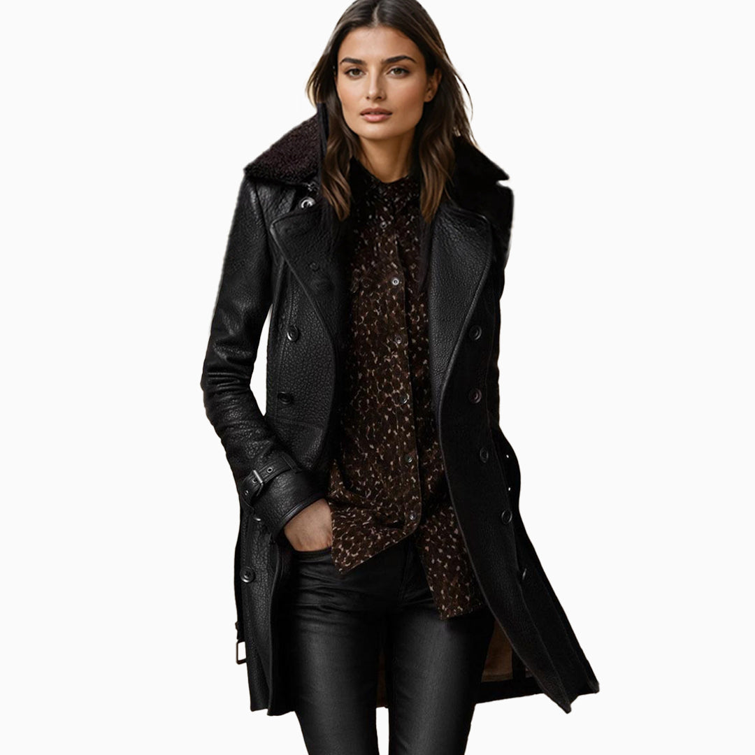 Paulina Leather Trench Coat