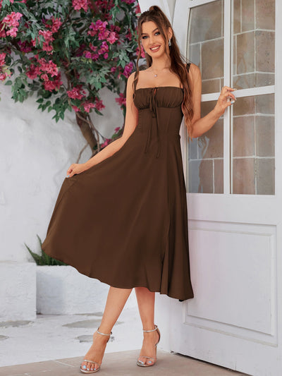 Isabella Milkmaid Midi Dress