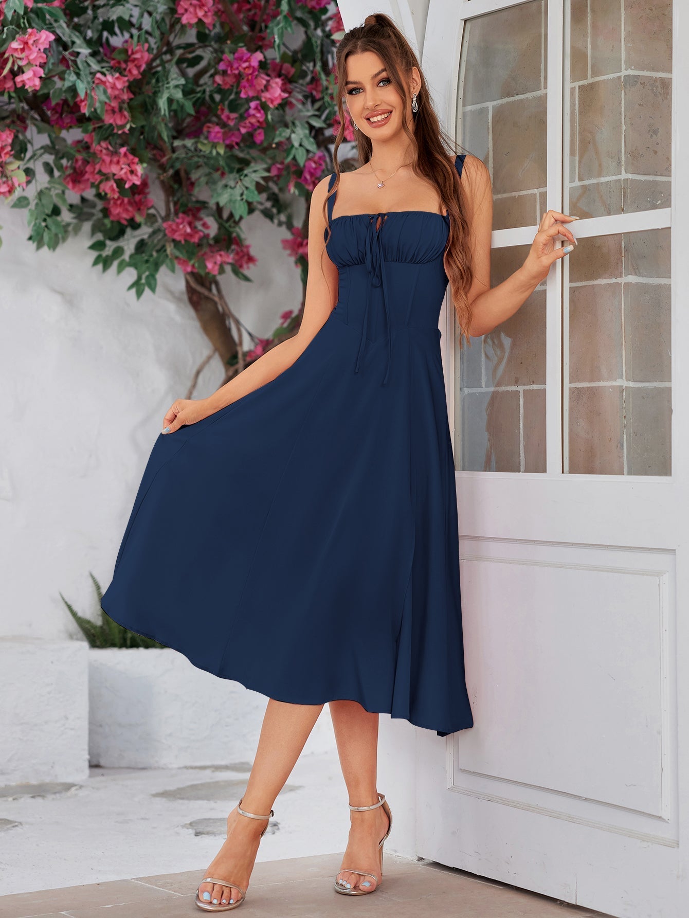 Isabella Milkmaid Midi Dress