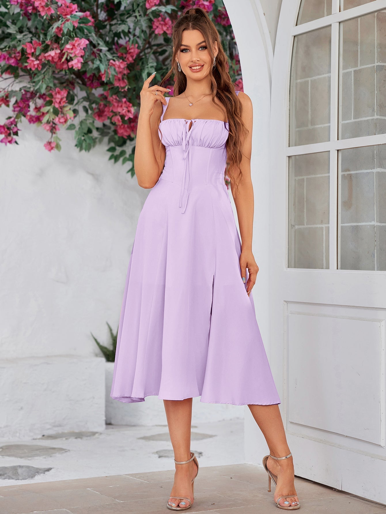 Isabella Milkmaid Midi Dress