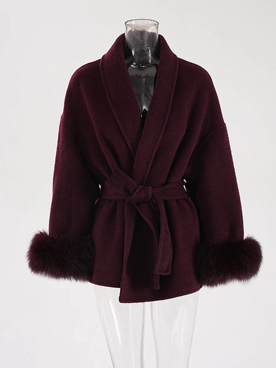 Ophelia Fur-Trim Coat