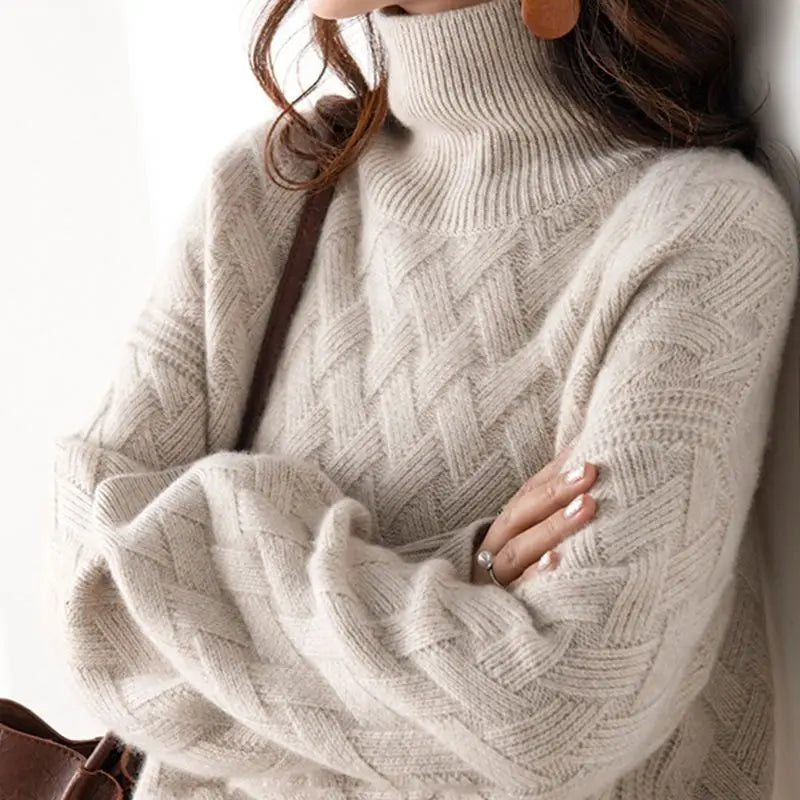 Haven Cable-Knit Turtleneck Sweater