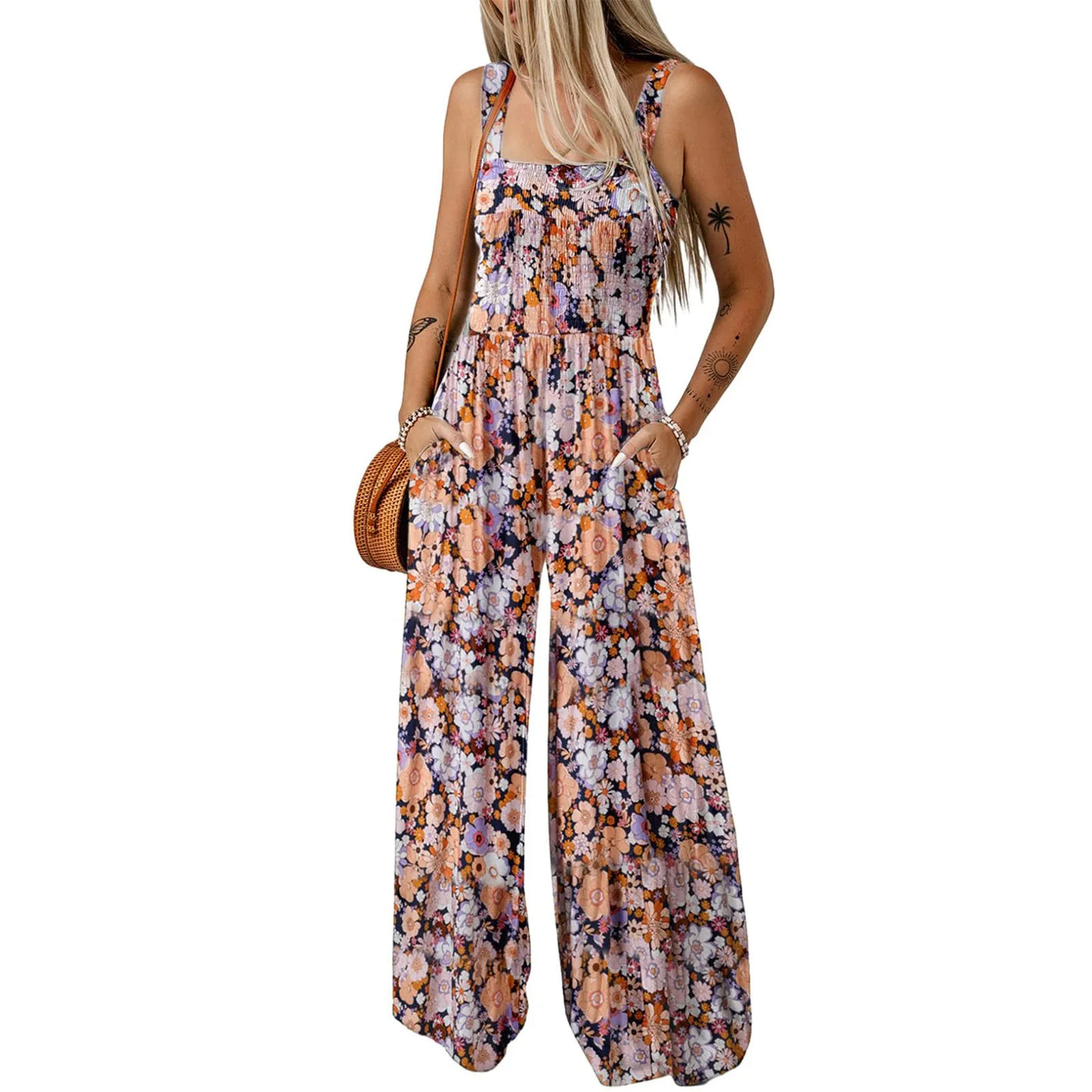 Floral Garden Wide-Leg Romper