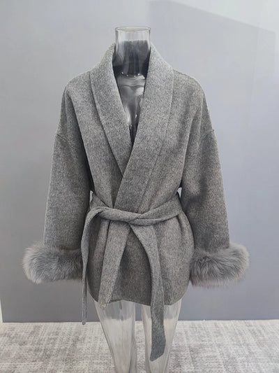 Ophelia Fur-Trim Coat