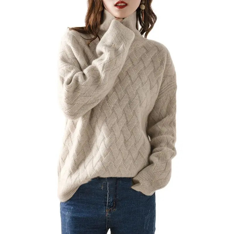 Haven Cable-Knit Turtleneck Sweater