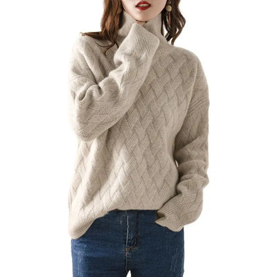 Haven Cable-Knit Turtleneck Sweater