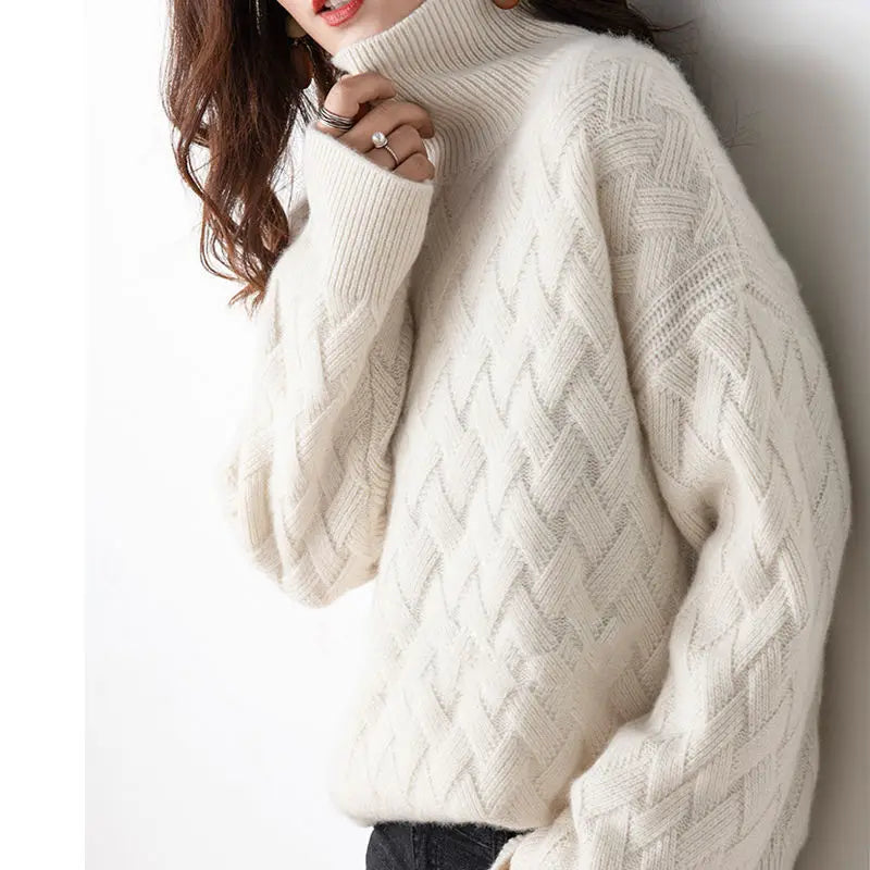 Haven Cable-Knit Turtleneck Sweater