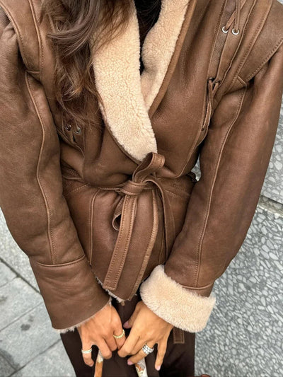 Shearling Wrap Coat