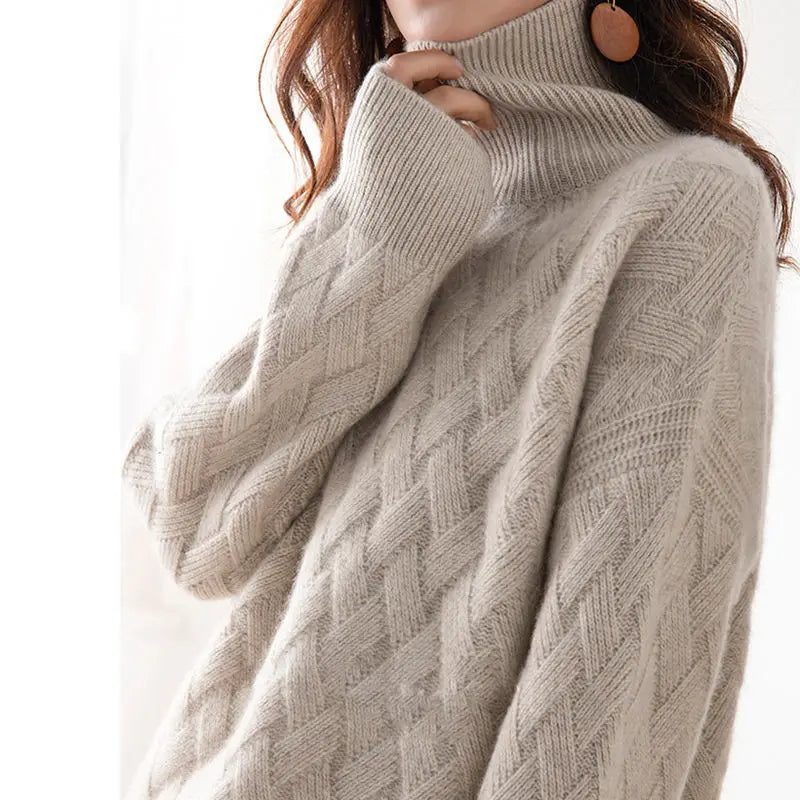 Haven Cable-Knit Turtleneck Sweater