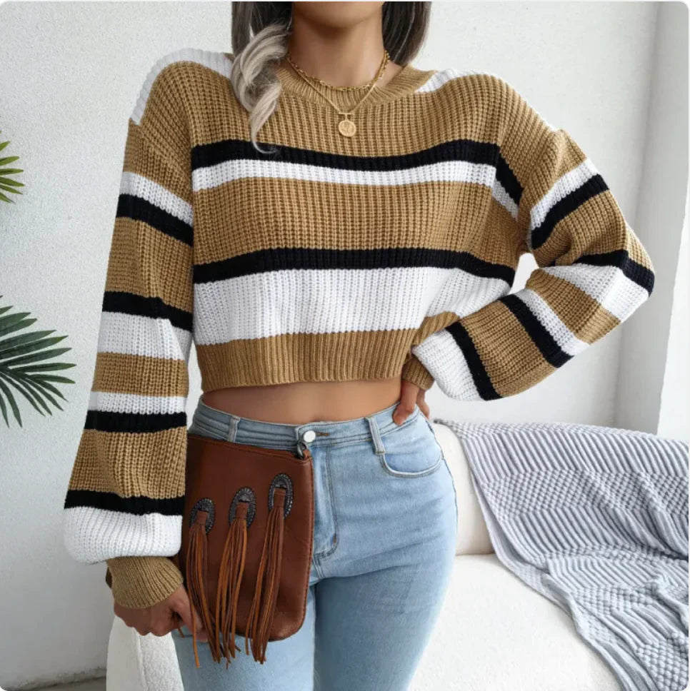 Striped Crop Sweater