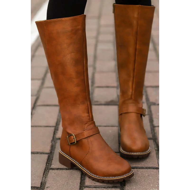 The Janis Wide Calf Leather Boot