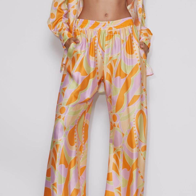 Orange Loose Waist Pants