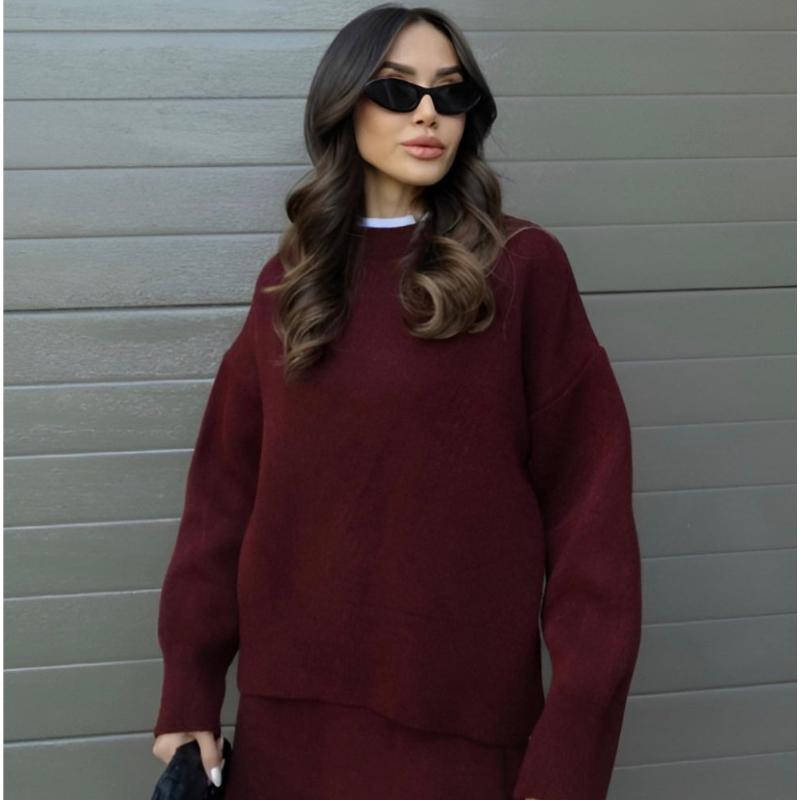 Chic Layered Sweater & Skirt Set