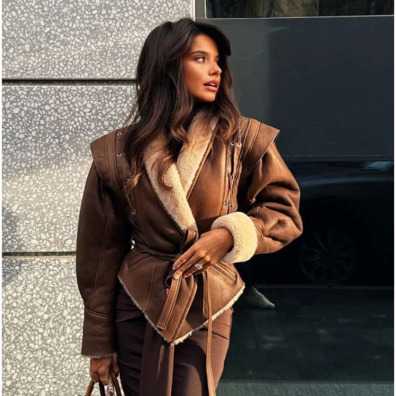 Shearling Wrap Coat