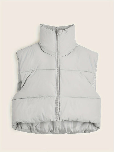 London Crop Puffer Vest