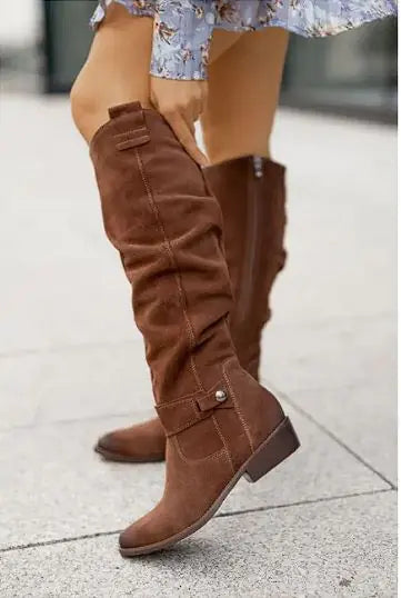 Side Zipper Knee High Boots