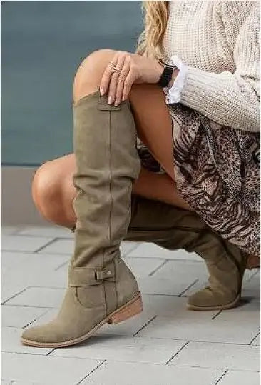 Side Zipper Knee High Boots