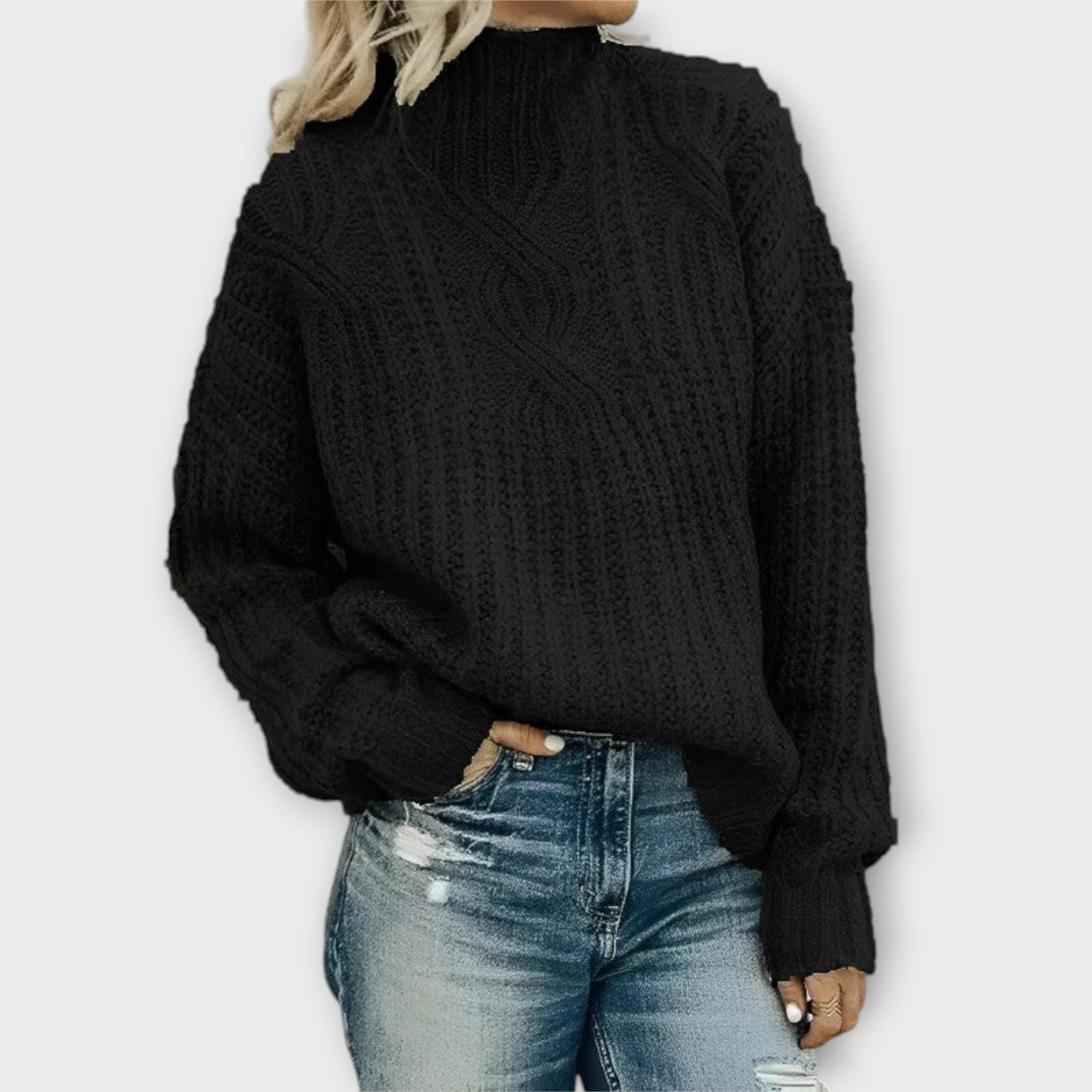 Pepper High Neck Knitted Jumper