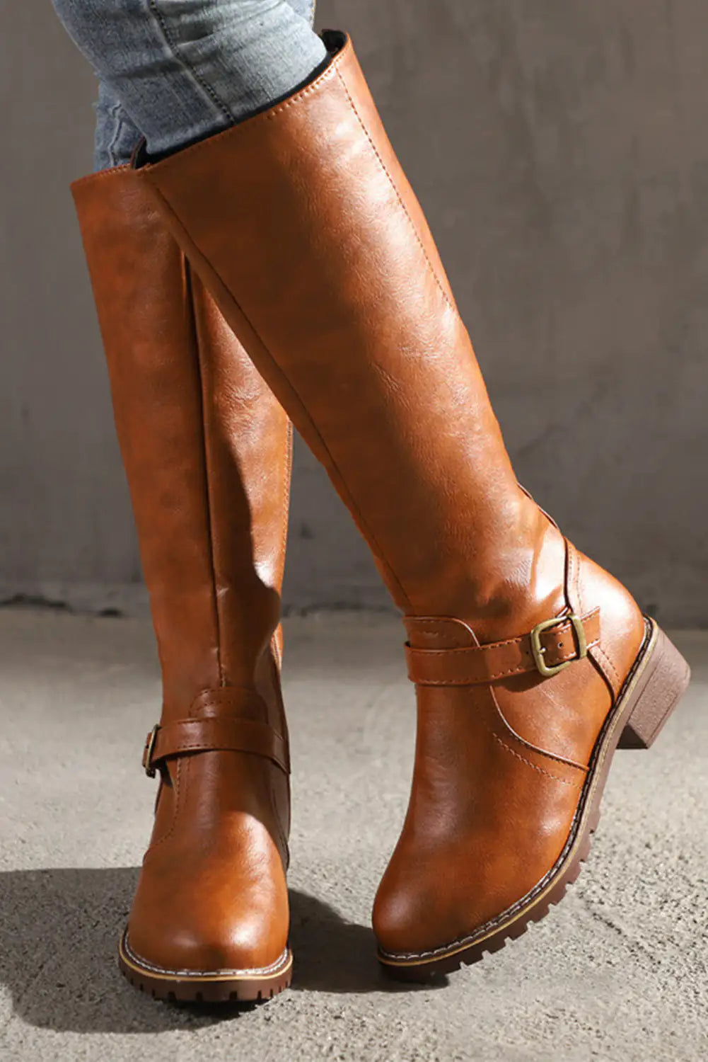 The Janis Wide Calf Leather Boot