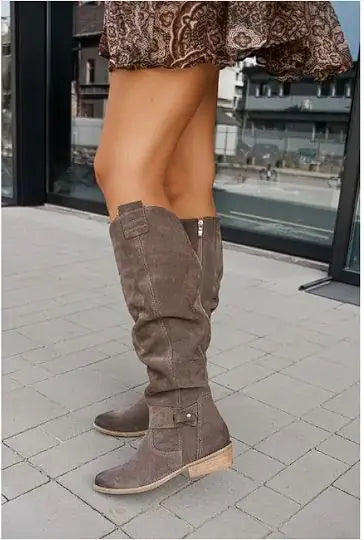 Side Zipper Knee High Boots