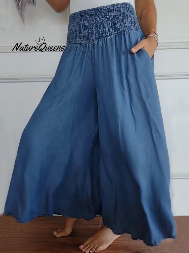 Cotton Wide Leg Pants