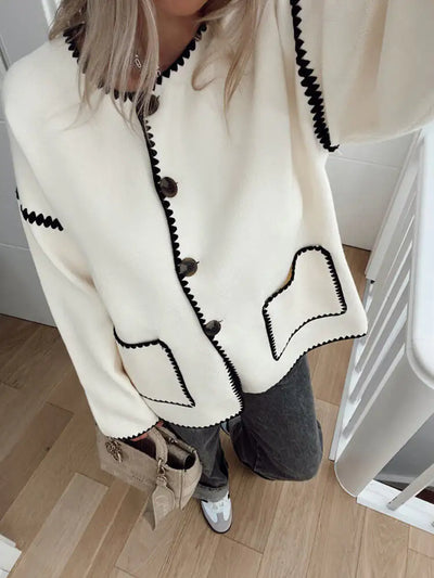 Ella Contrast Trim Cardigan