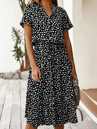 Ana Printed V-Neck Dress
