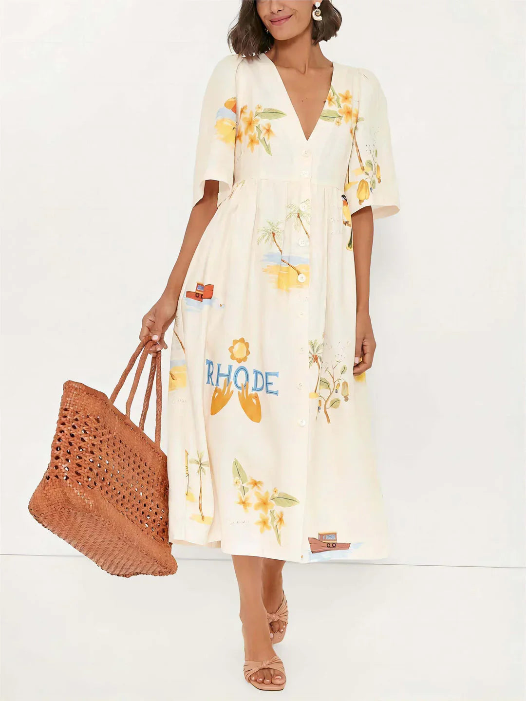 Summer Linen Midi Dress