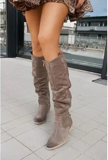 Side Zipper Knee High Boots