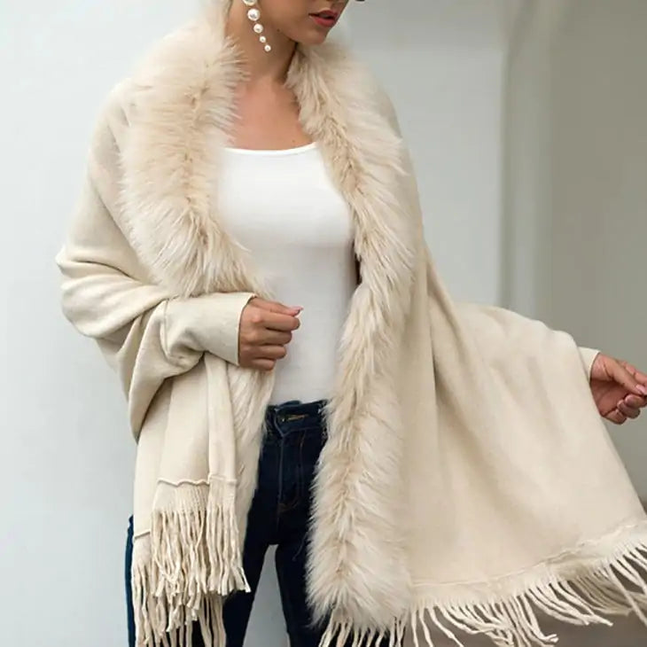 Luxe Faux Fur Trim Cardigan